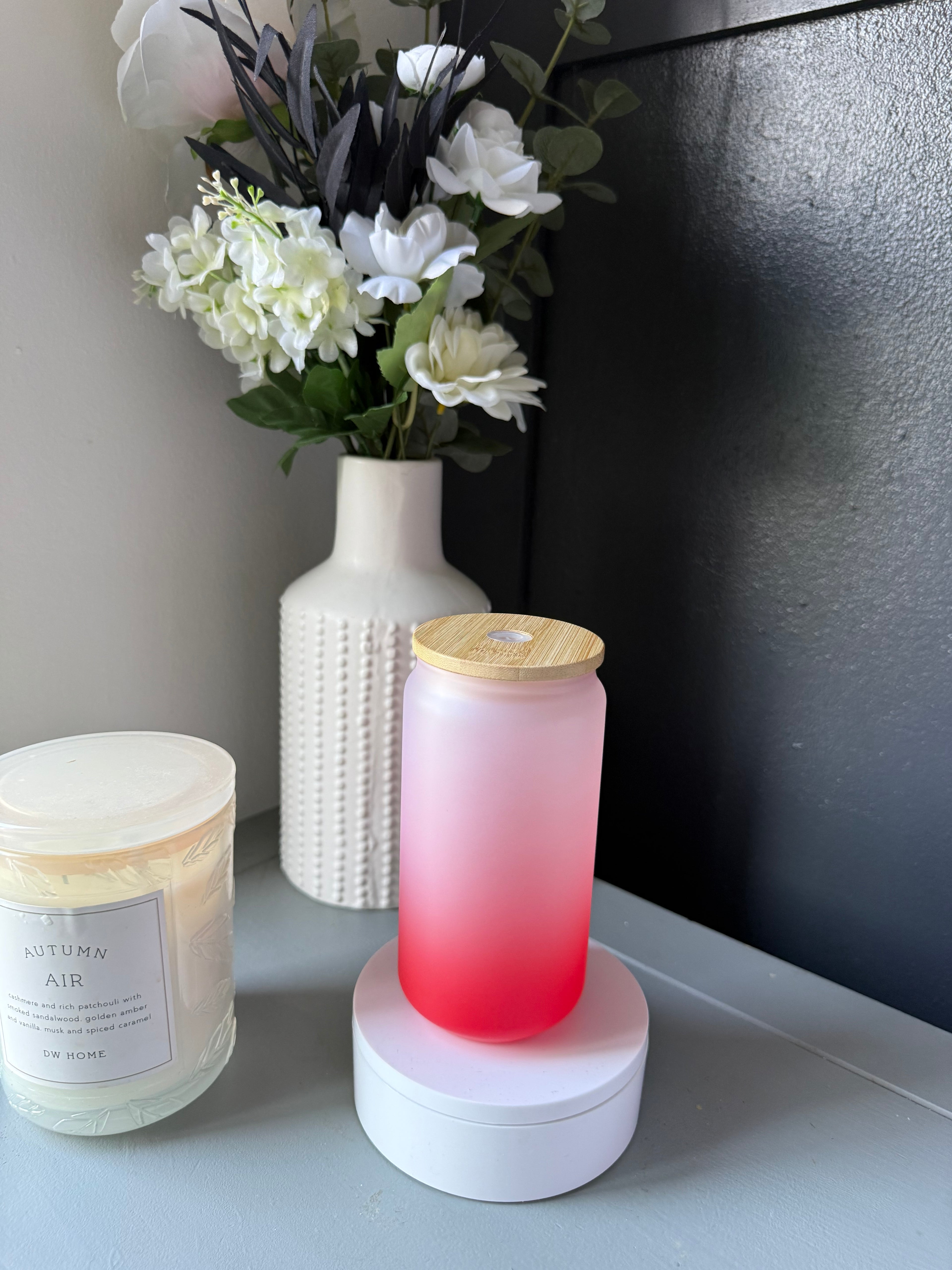 16oz Libby Style Frosted Ombré Glass Tumbler